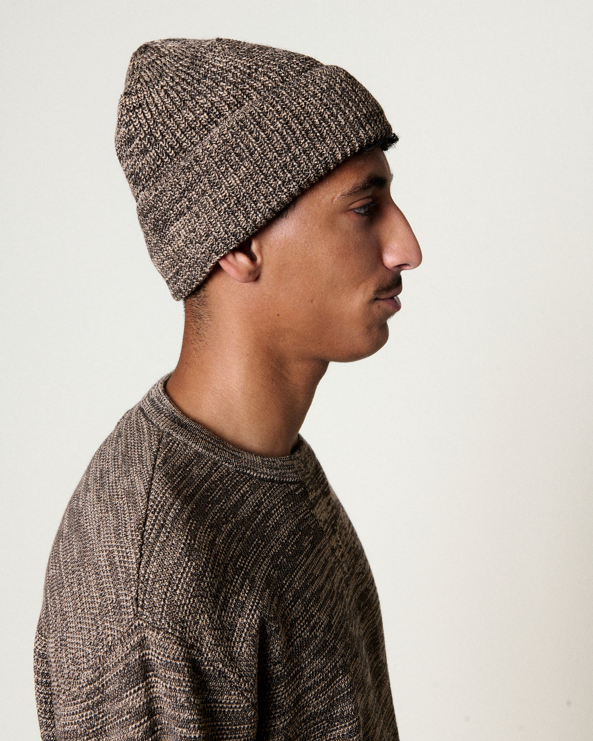 BONNET MERINO HAT SPECKLED BROWN