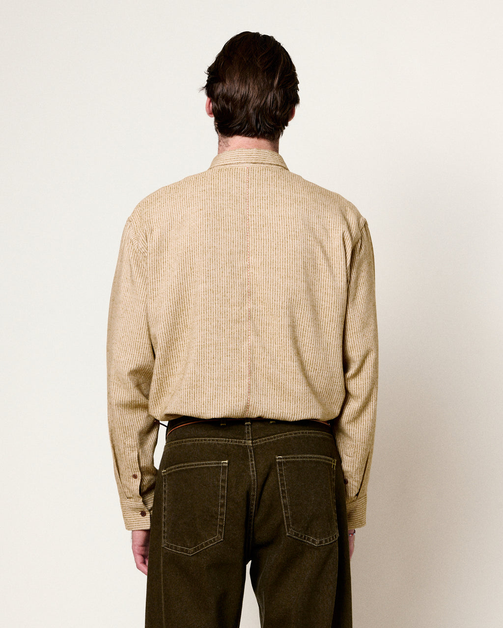 SHADOW SPECK BEIGE STRIPES SHIRT