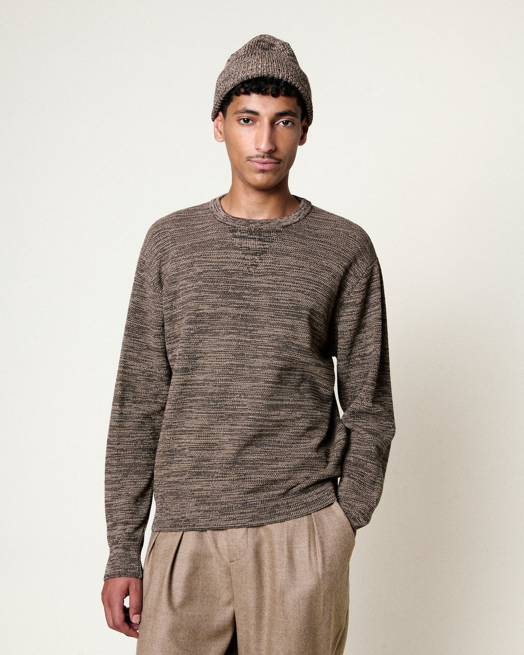 STAMFORD SPECKLED BROWN SWEATER