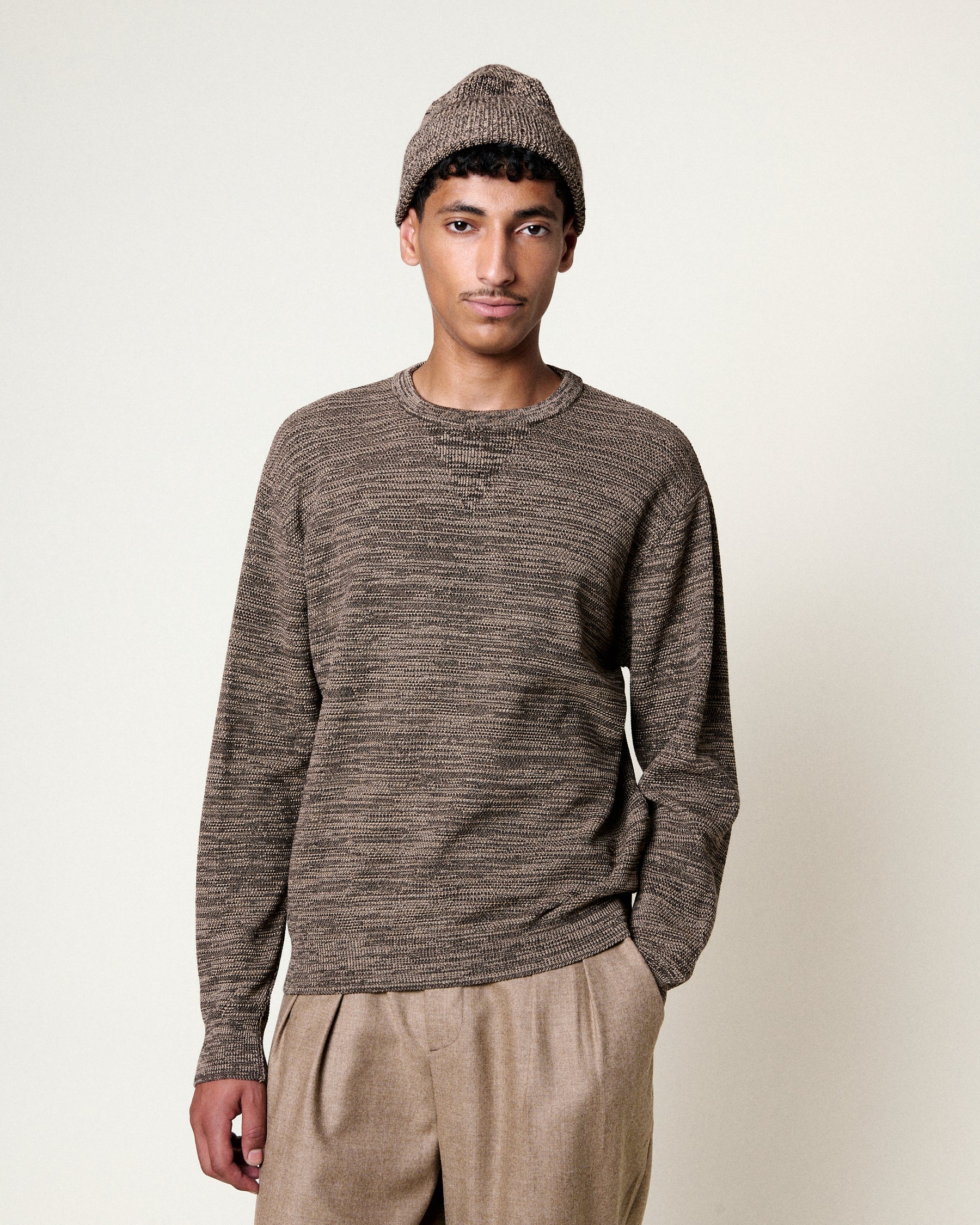 STAMFORD SPECKLED BROWN SWEATER