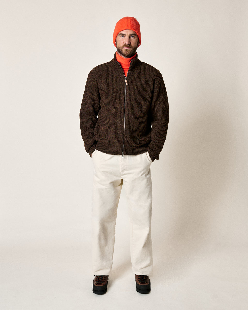 CARDIGAN EWAN SHETLAND BRILLIANT BROWN