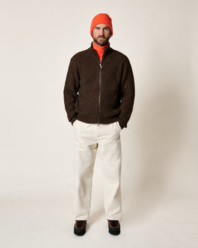 CARDIGAN EWAN SHETLAND BRILLIANT BROWN