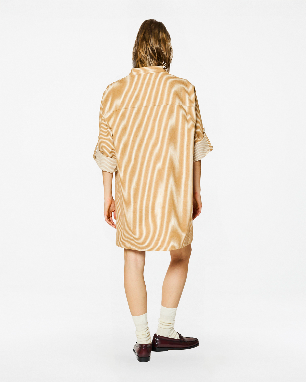 AKARI STRIPES DRESS CINNAMON