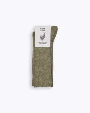 OLIVE GREEN ALPACA BLEND SOCKS