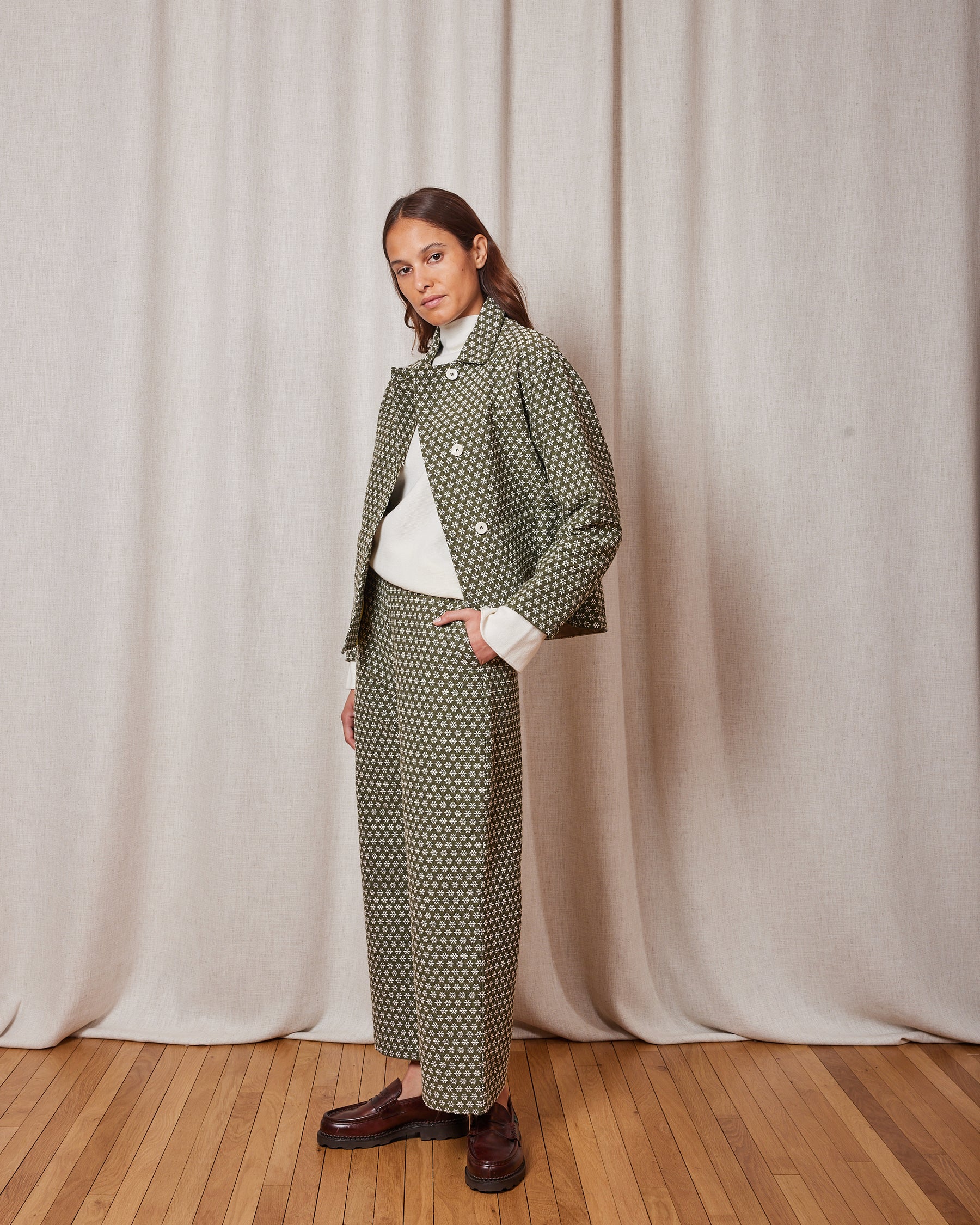 VESTE ASZA SNOW KHAKI / WHITE