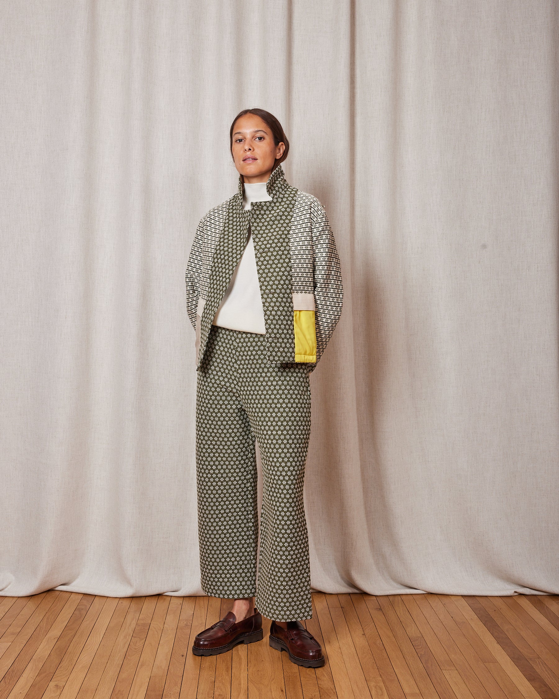 VESTE ASZA SNOW KHAKI / WHITE