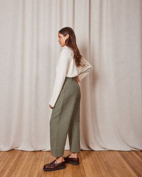 SNOW KHAKI BARREL PANTS