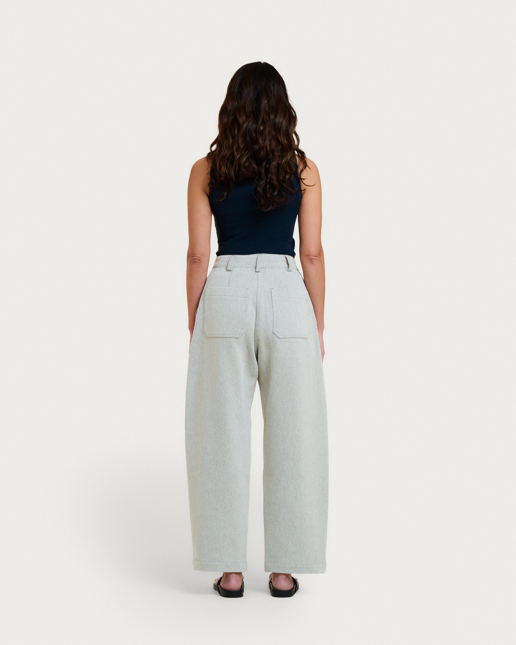 PANTALON BELLA MARCIO GREEN-CREAM
