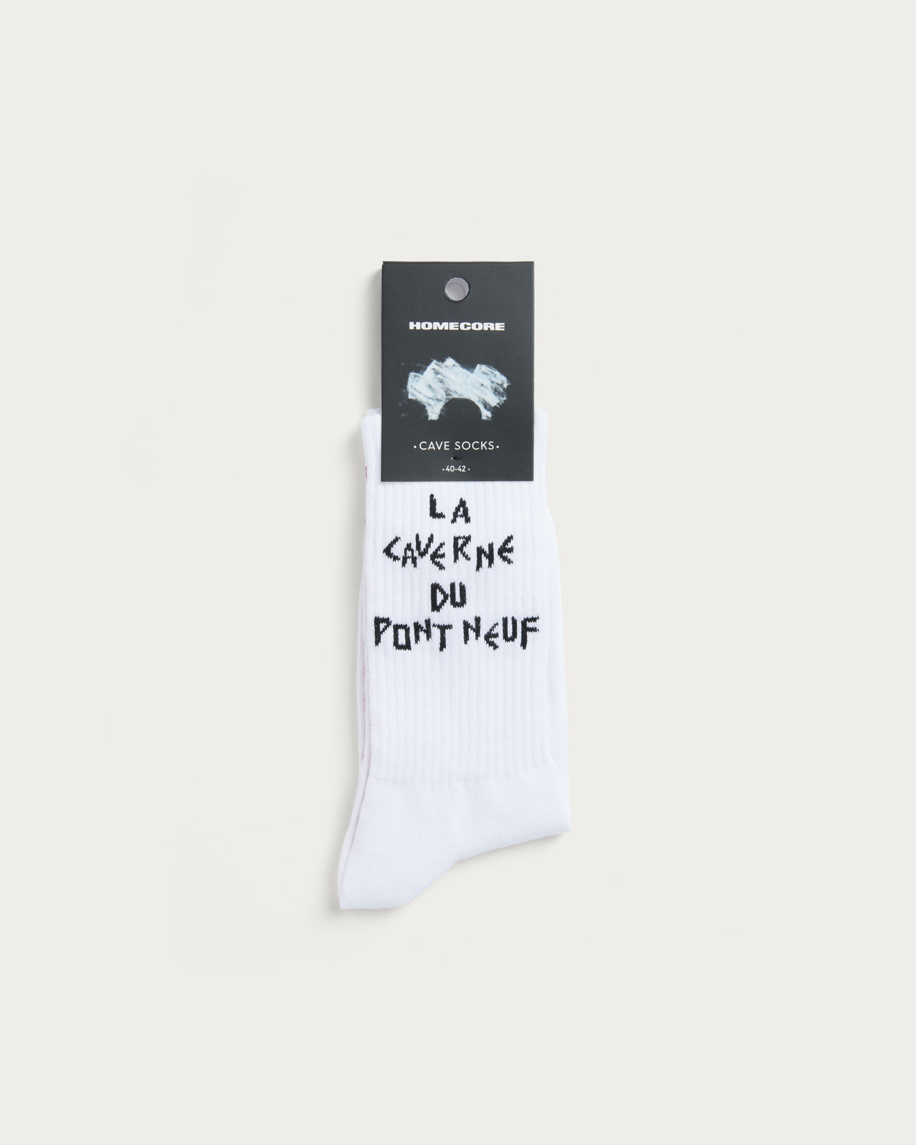 CHAUSSETTES CAVE WHITE-BLACK