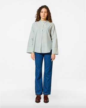 CHEMISE CHLOE BARRE ECRU-BLUE