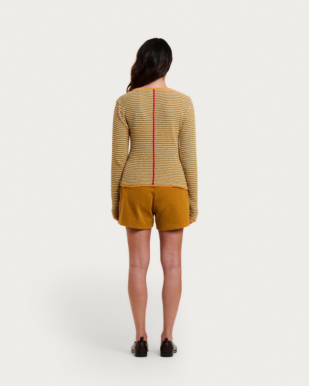 CLEO SPUMA ORANGE STRIPES CARDIGAN