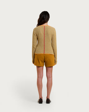 CLEO SPUMA ORANGE STRIPES CARDIGAN