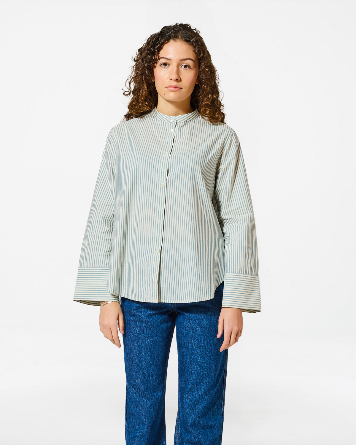 CHEMISE CHLOE BARRE ECRU-BLUE