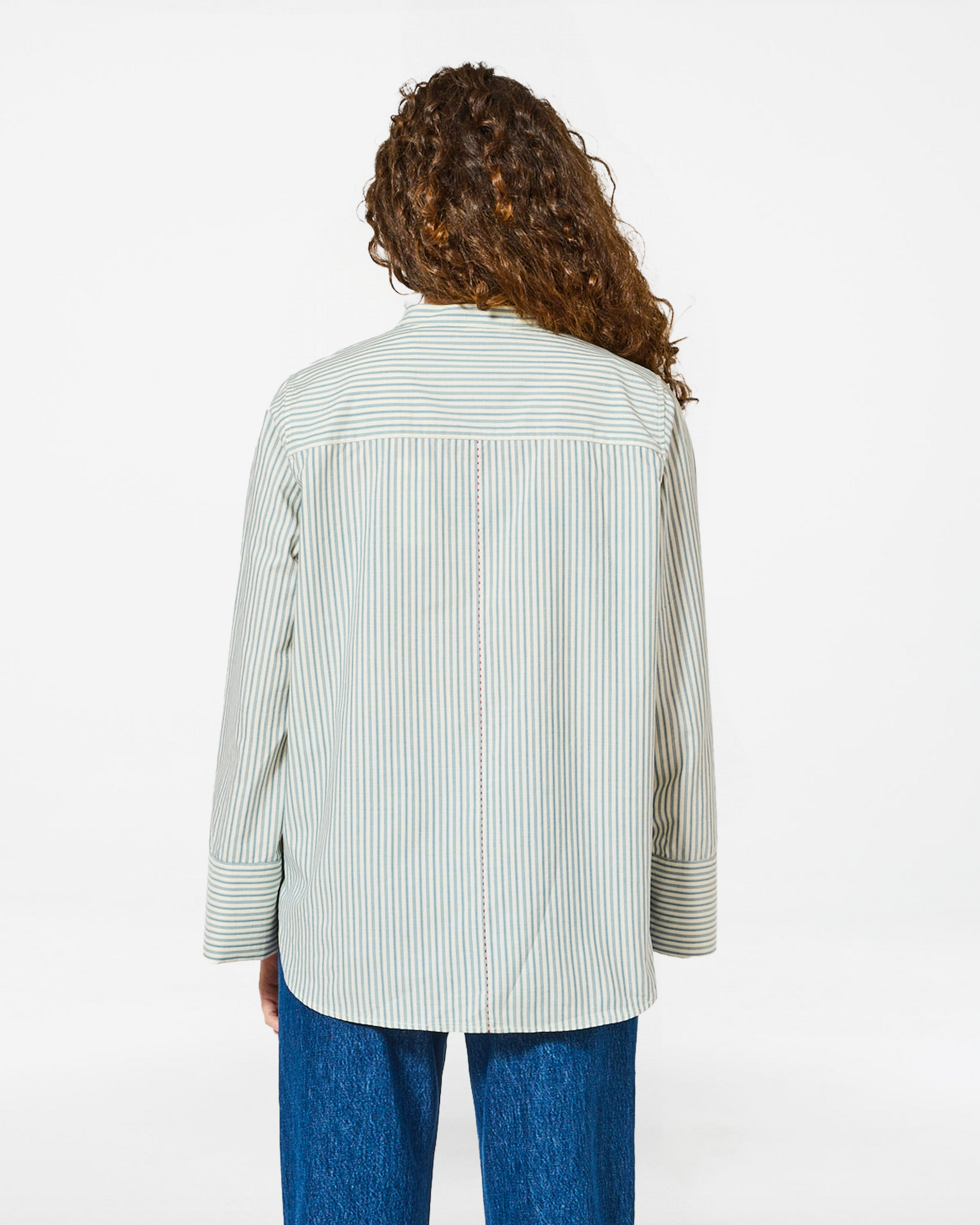 CHEMISE CHLOE BARRE ECRU-BLUE