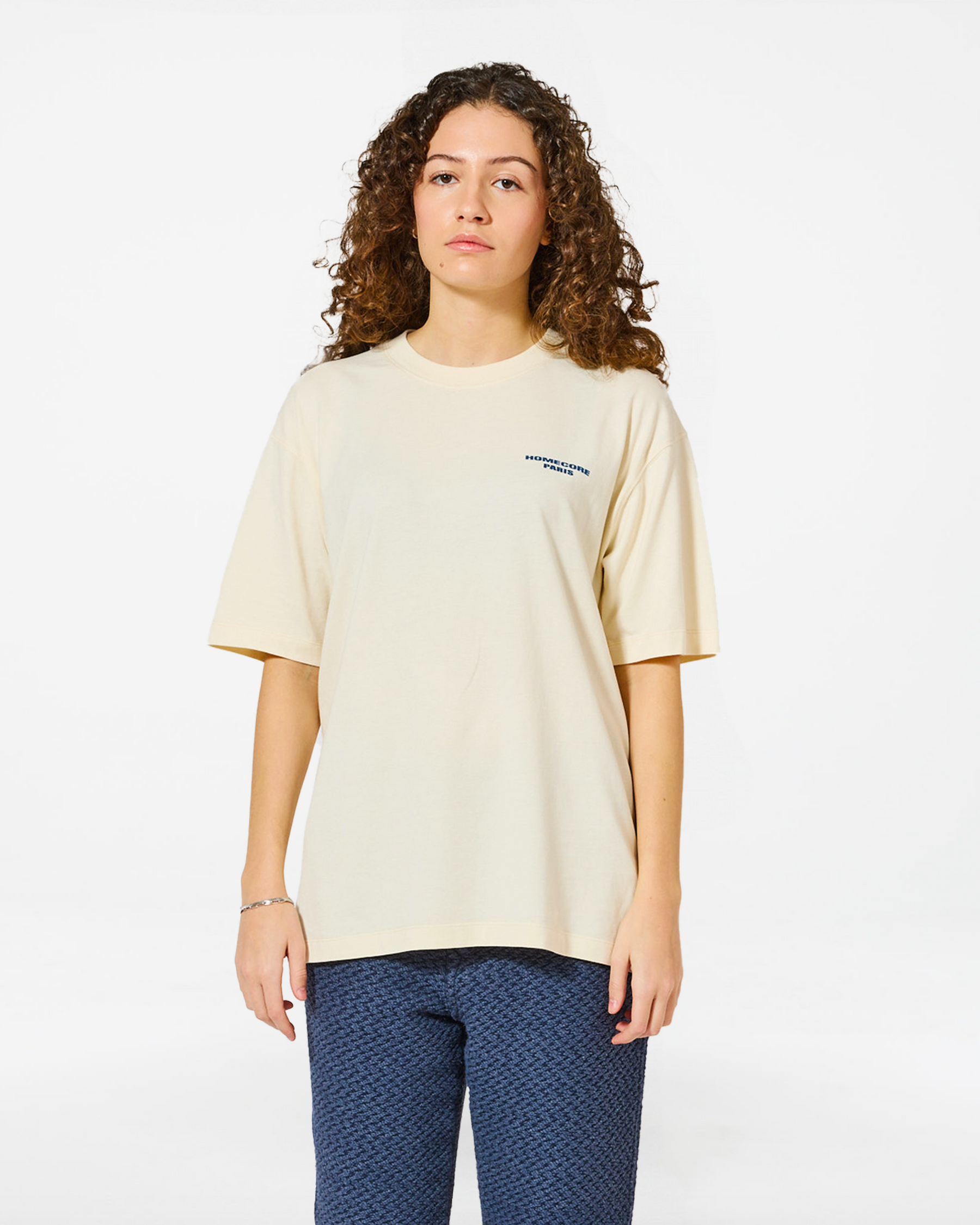T-SHIRT PARIS 10 TEE CREAM-BLUE