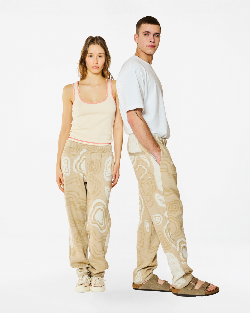 TAIPAI NUCLEUS CREAM MULTI SWEATPANTS