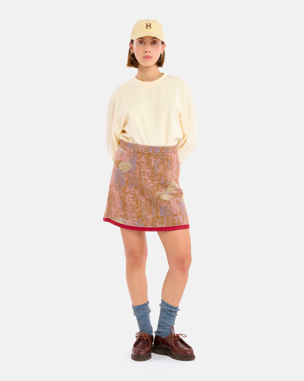 JUPE ELOISE NYMPHEAS MULTI-KHAKI