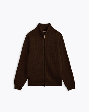 CARDIGAN EWAN SHETLAND BRILLIANT BROWN