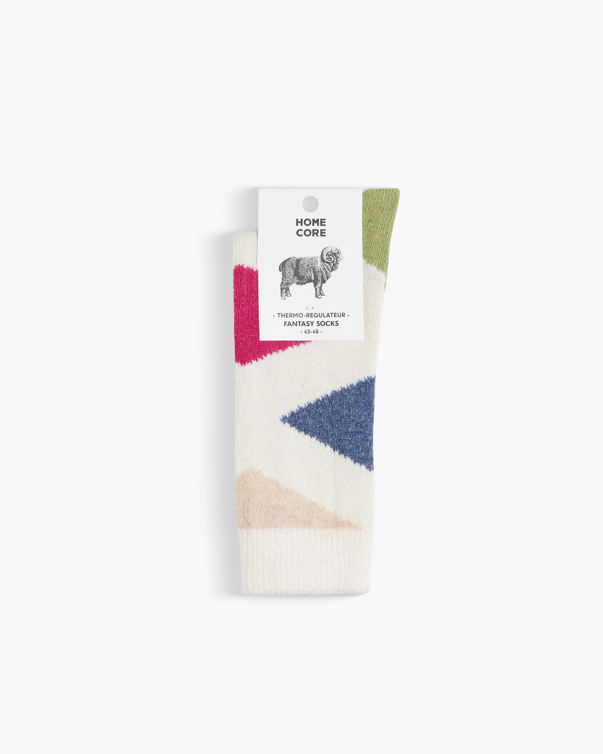 FANTASY TRIANGLES WHITE-MULTI SOCKS