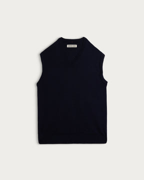SLEEVELESS SWEATER FIRAS MERINO NAVY