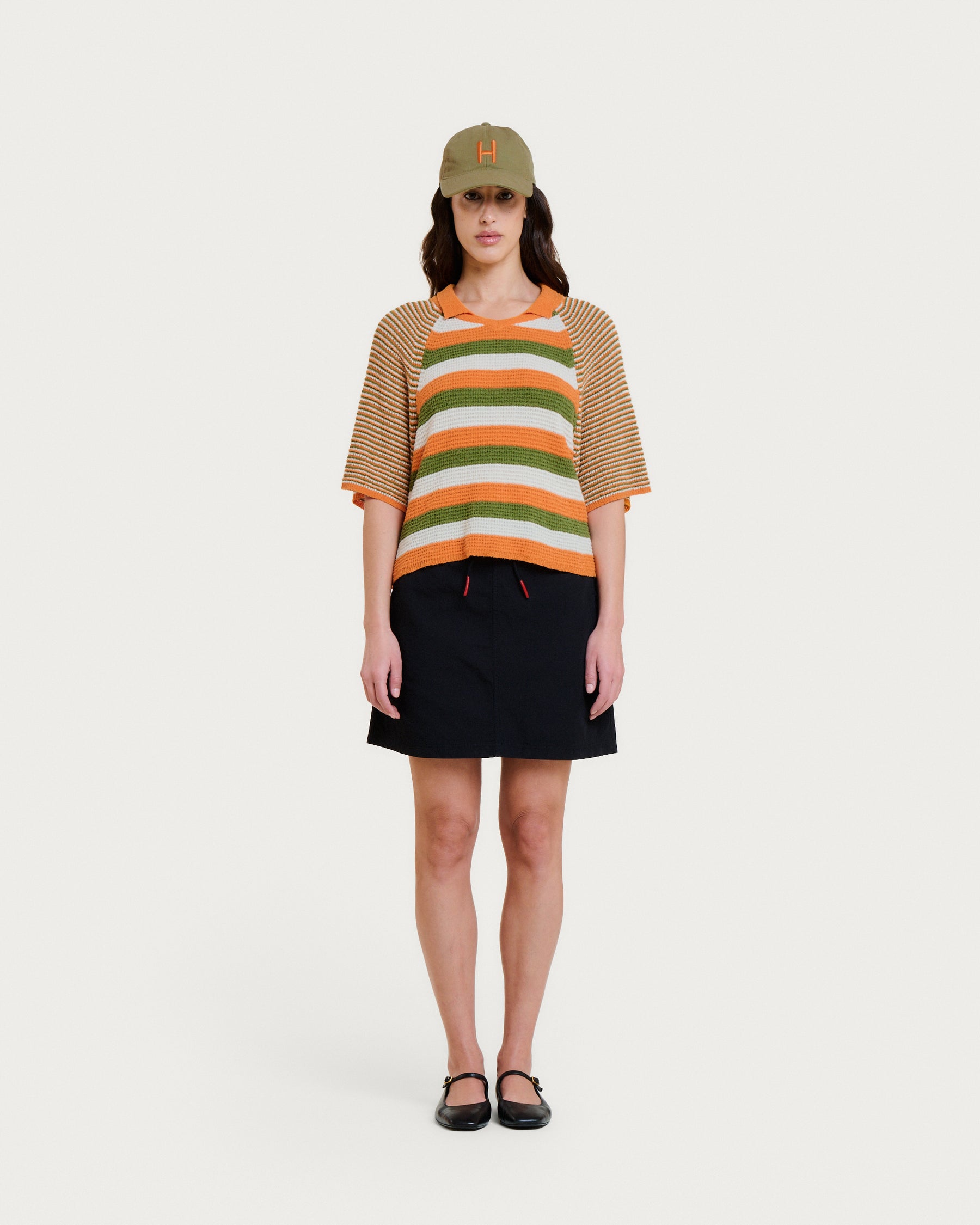 FLAVIA SPUMA ORANGE STRIPES CARDIGAN