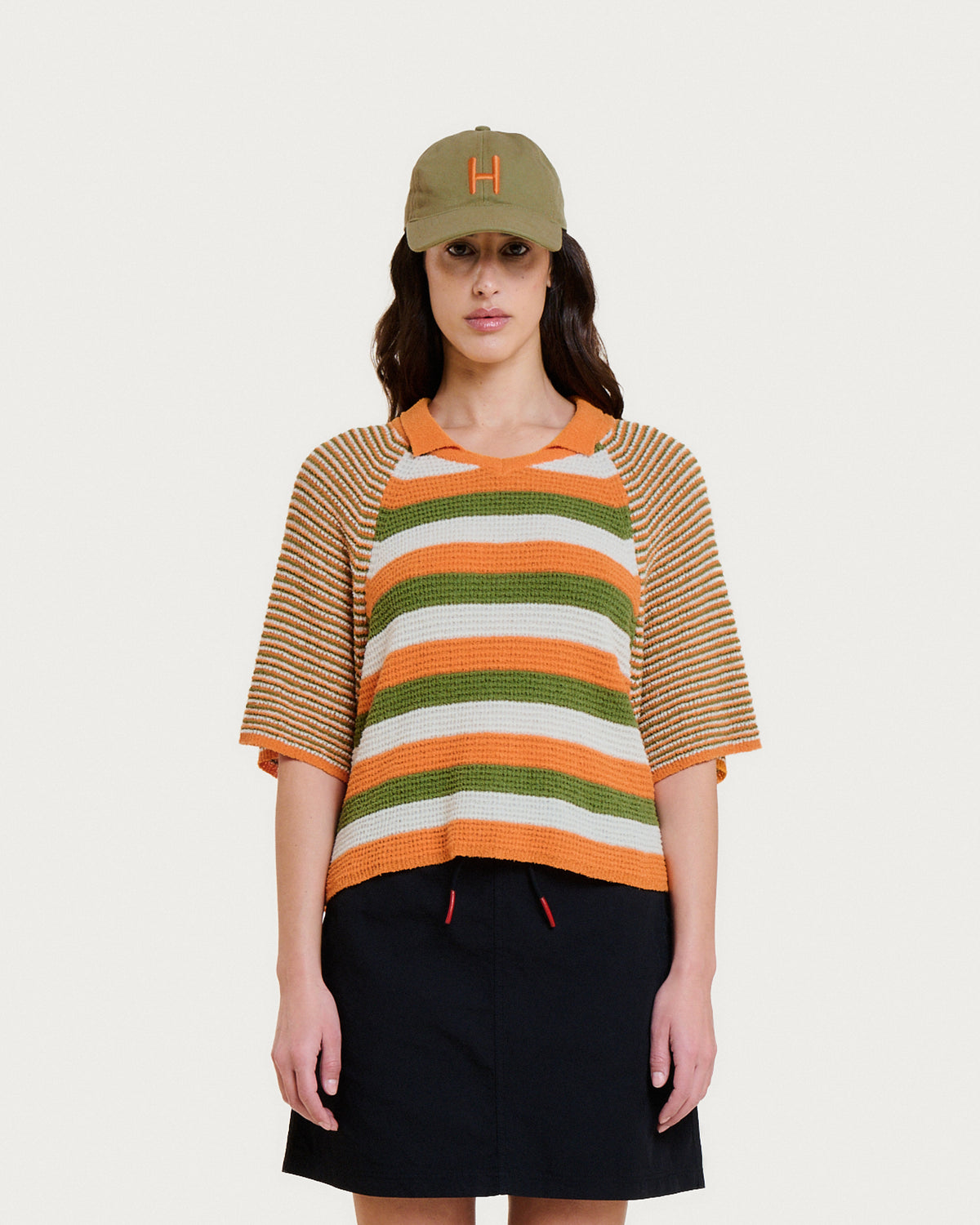 FLAVIA SPUMA ORANGE STRIPES CARDIGAN