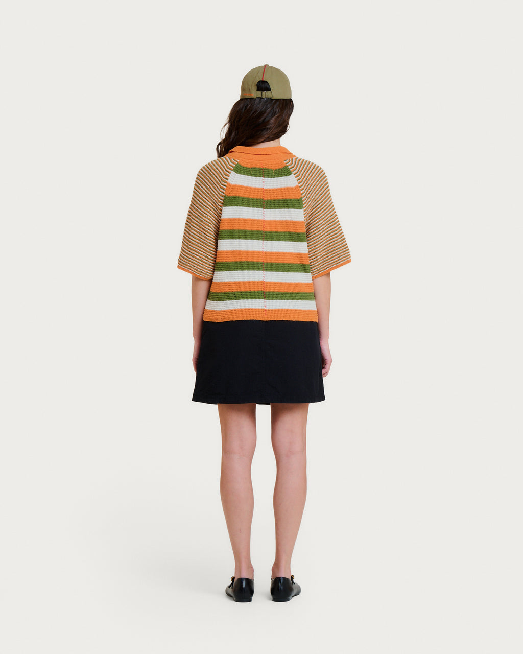 FLAVIA SPUMA ORANGE STRIPES CARDIGAN