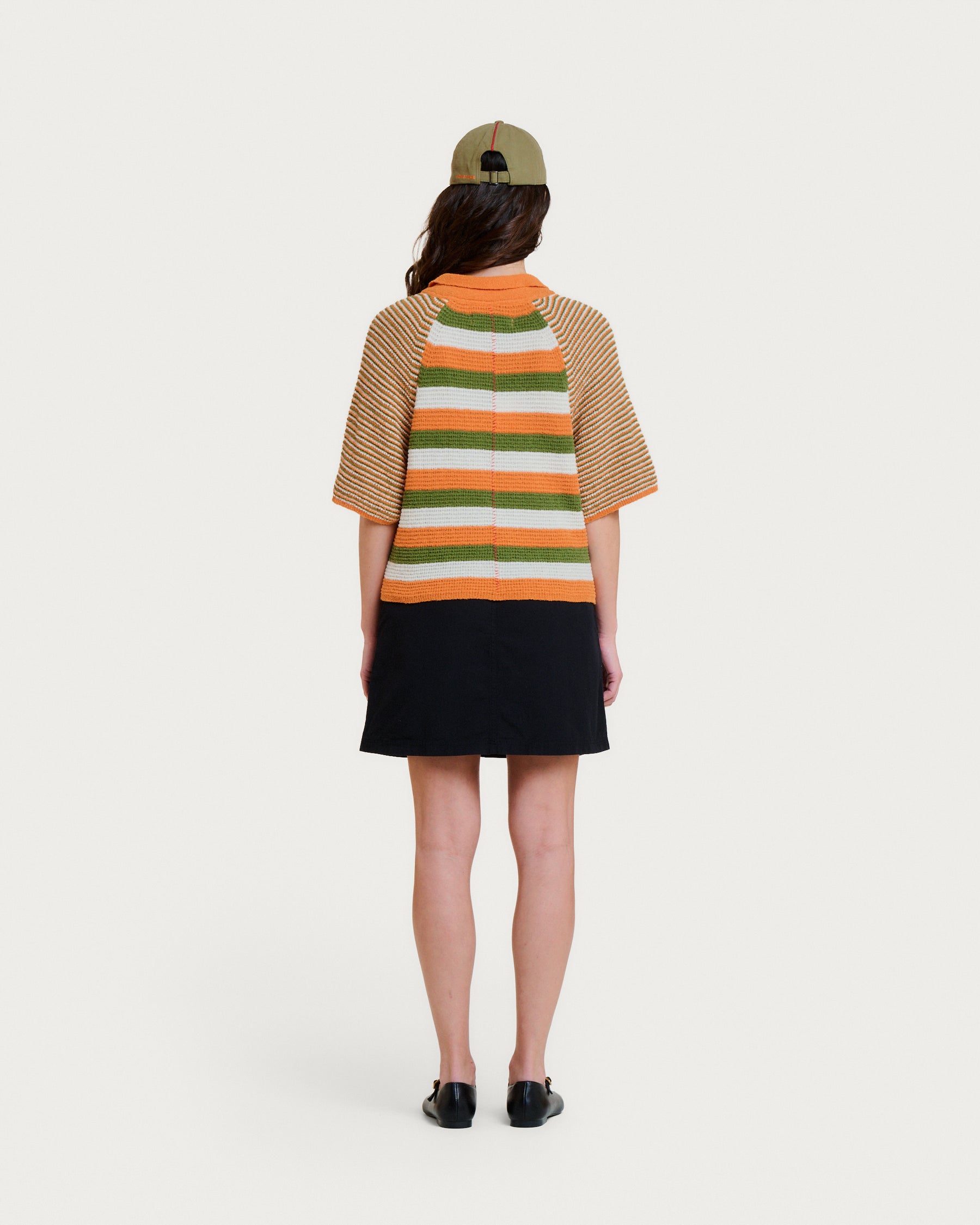 FLAVIA SPUMA ORANGE STRIPES CARDIGAN