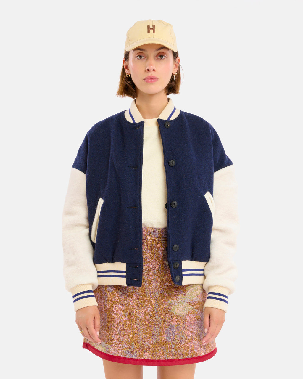 VESTE GAMMA WOOLLY BLUE-CREAM