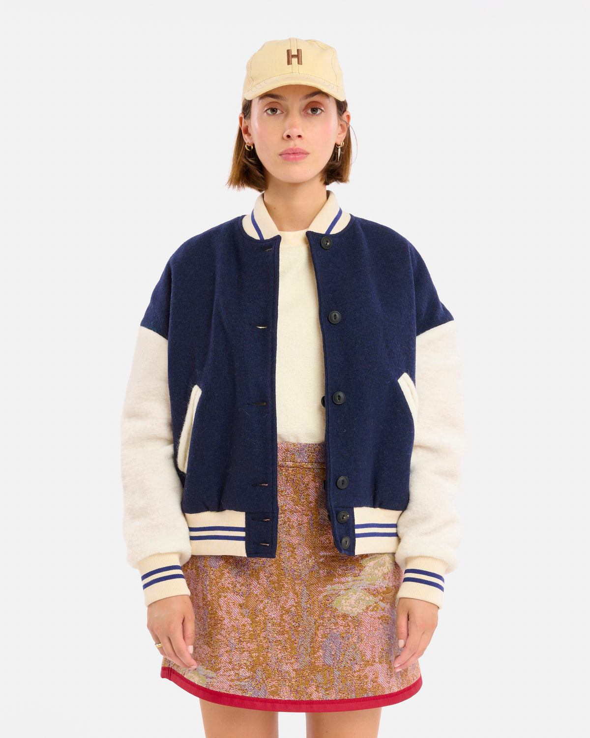 VESTE GAMMA WOOLLY BLUE-CREAM