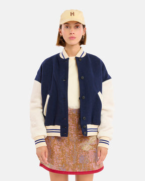 VESTE GAMMA WOOLLY BLUE-CREAM