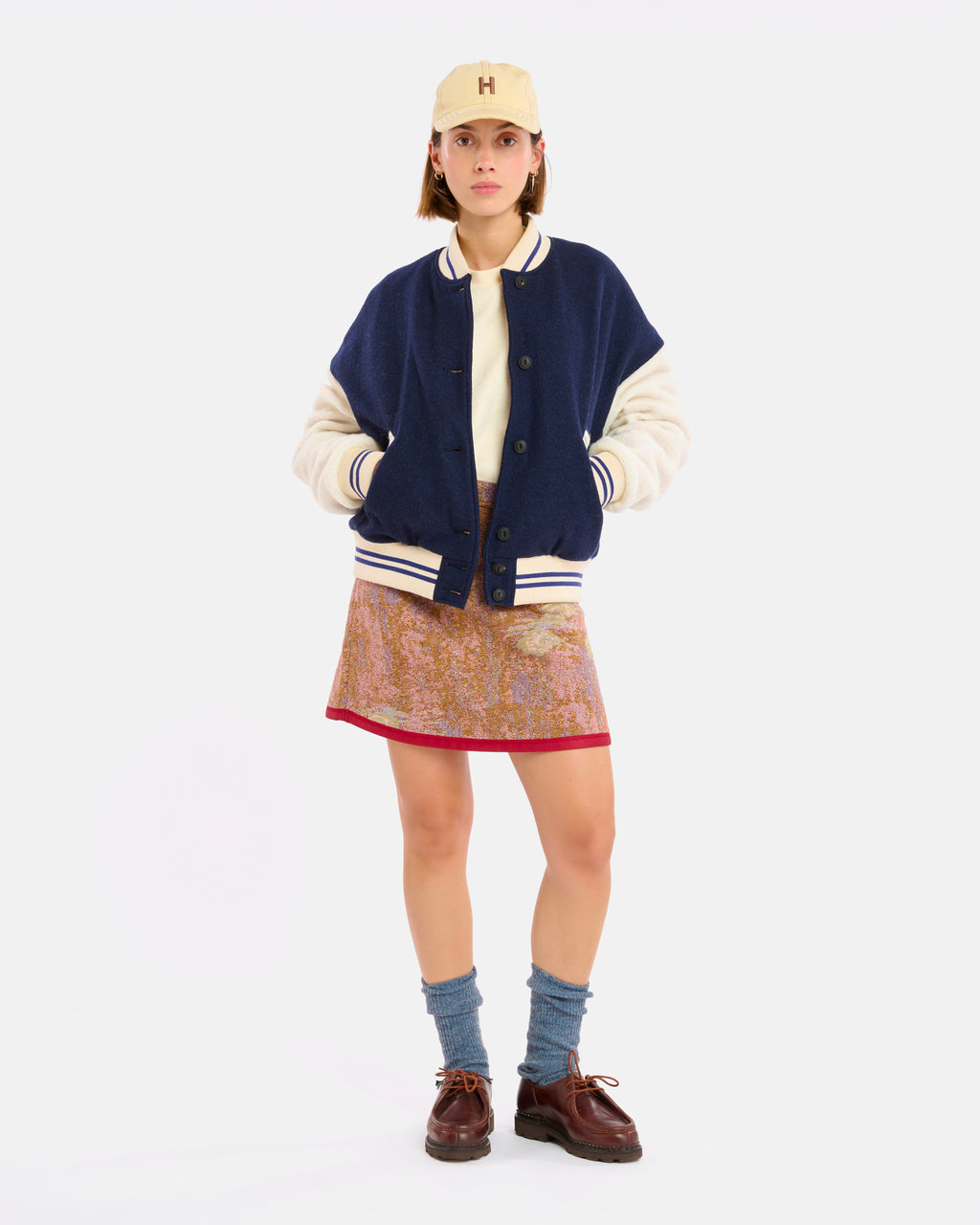 VESTE GAMMA WOOLLY BLUE-CREAM