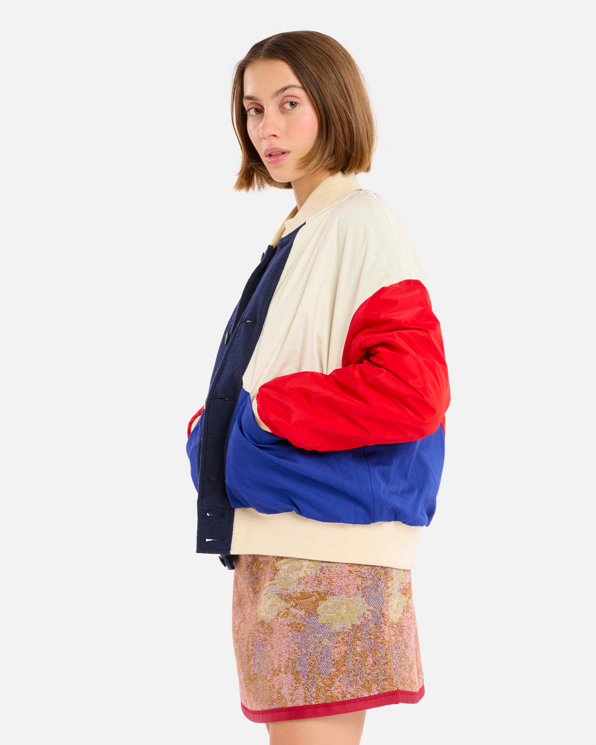 GAMMA WOOLLY JACKET BLUE-CREAM