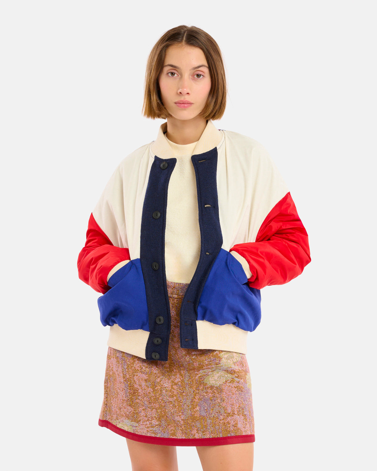 VESTE GAMMA WOOLLY BLUE-CREAM