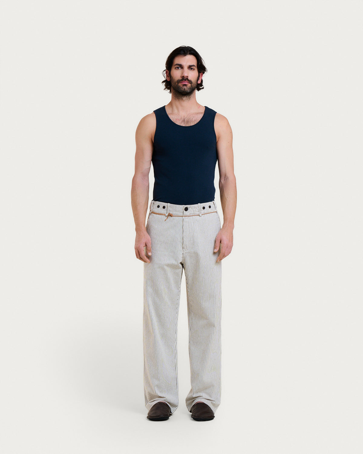 HEMMING BROWN STRIPES TROUSERS