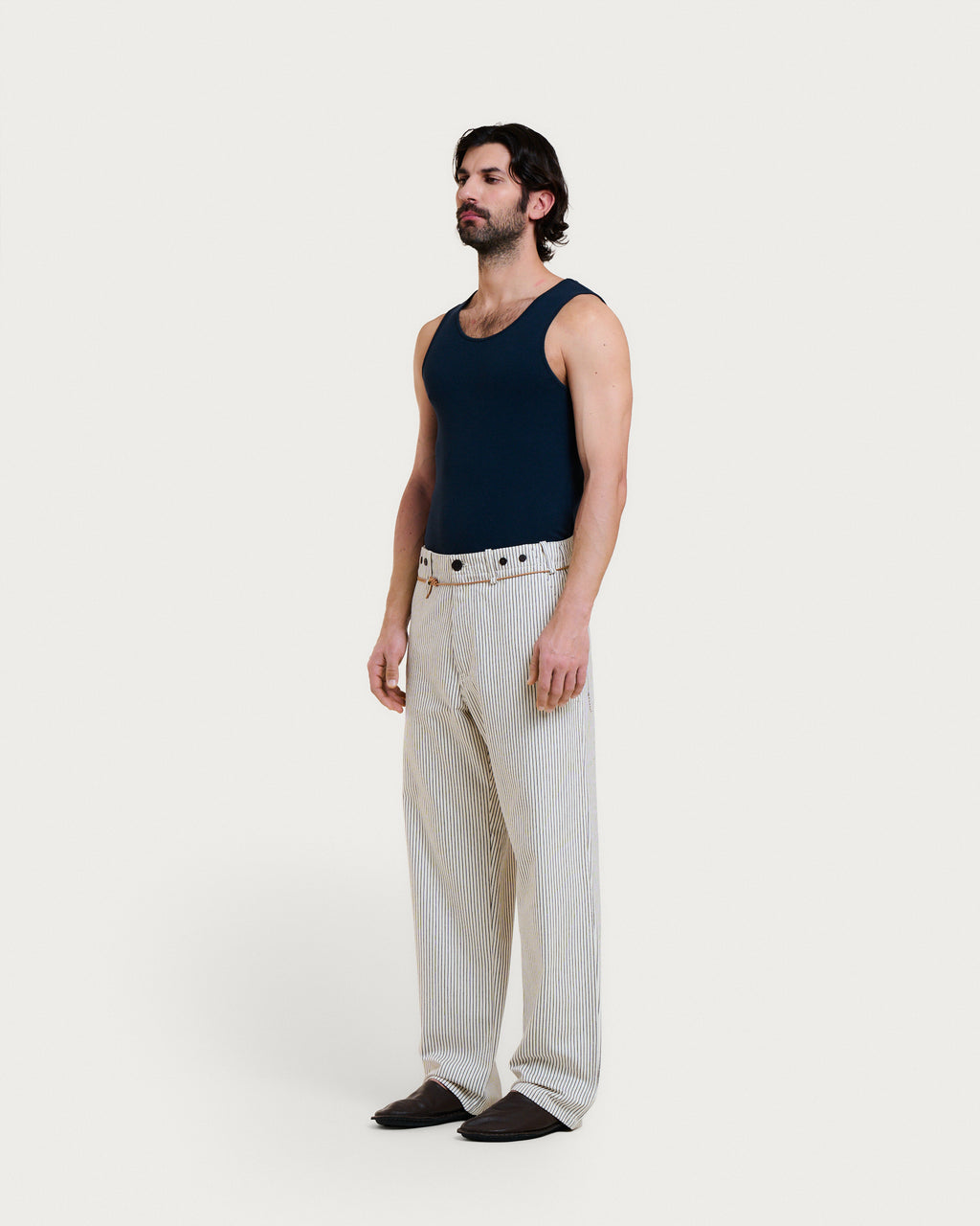 HEMMING BROWN STRIPES TROUSERS