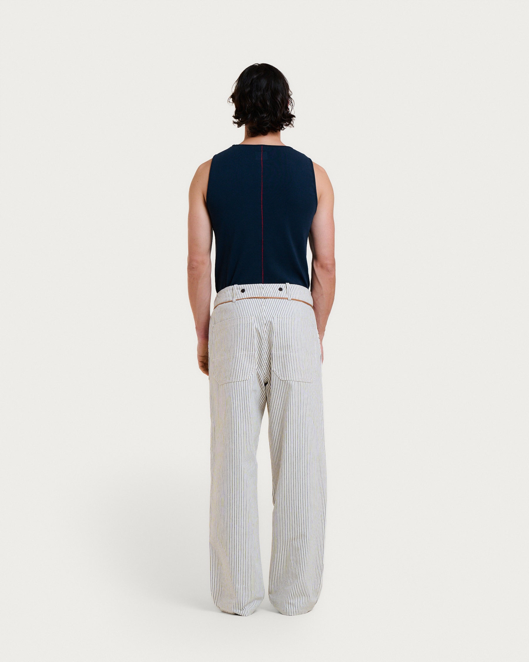 HEMMING BROWN STRIPES TROUSERS