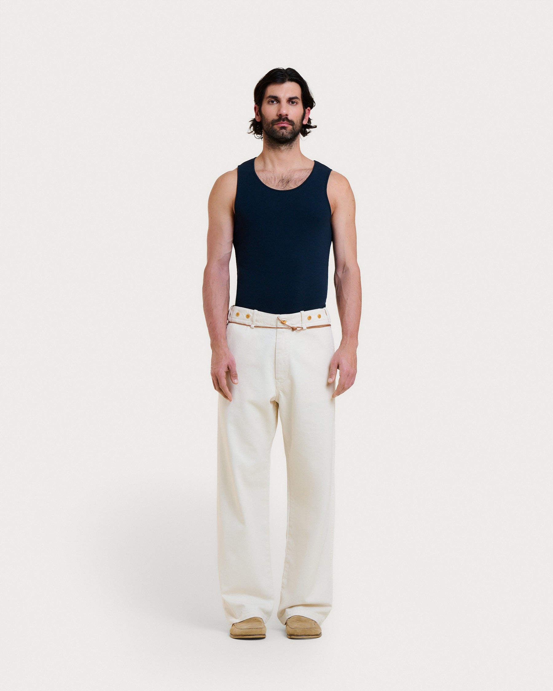 PANTALON HEMMING TWILL ECRU
