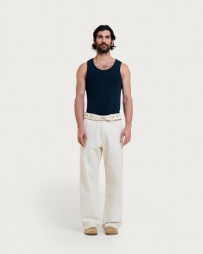 PANTALON HEMMING TWILL ECRU