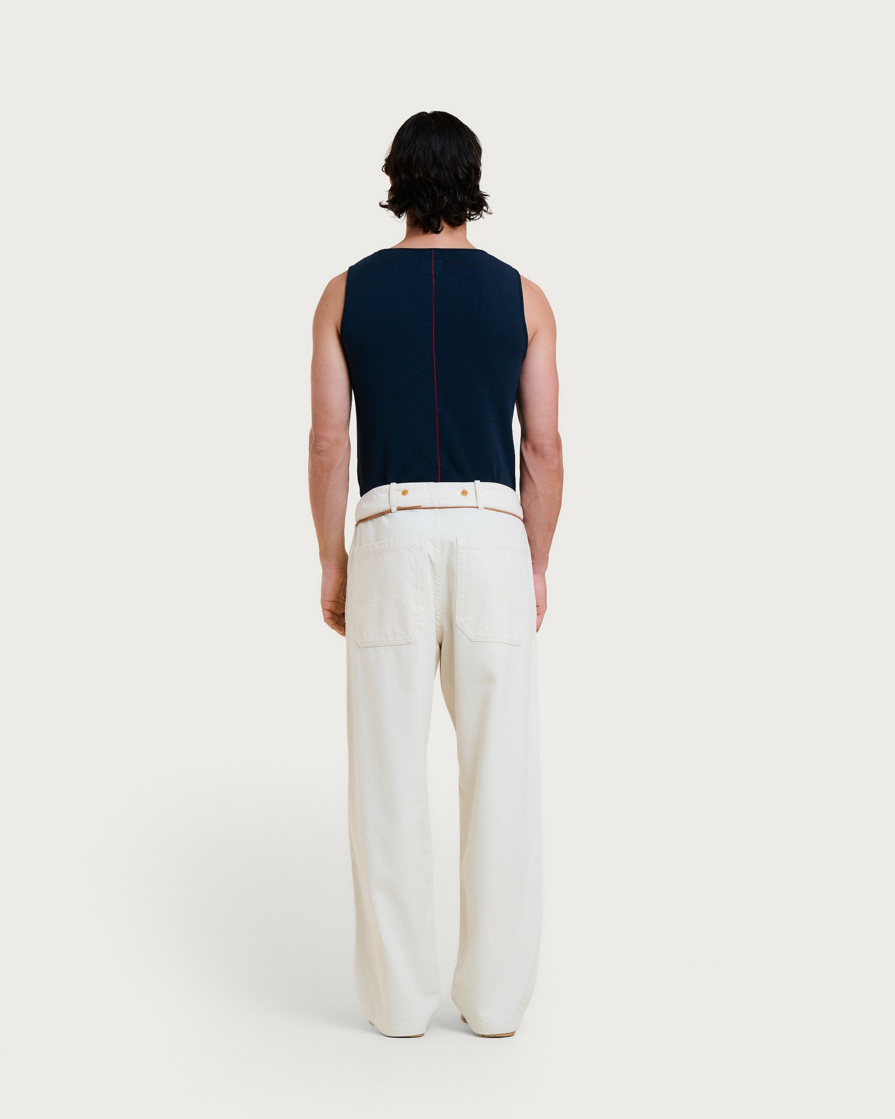 PANTALON HEMMING TWILL ECRU
