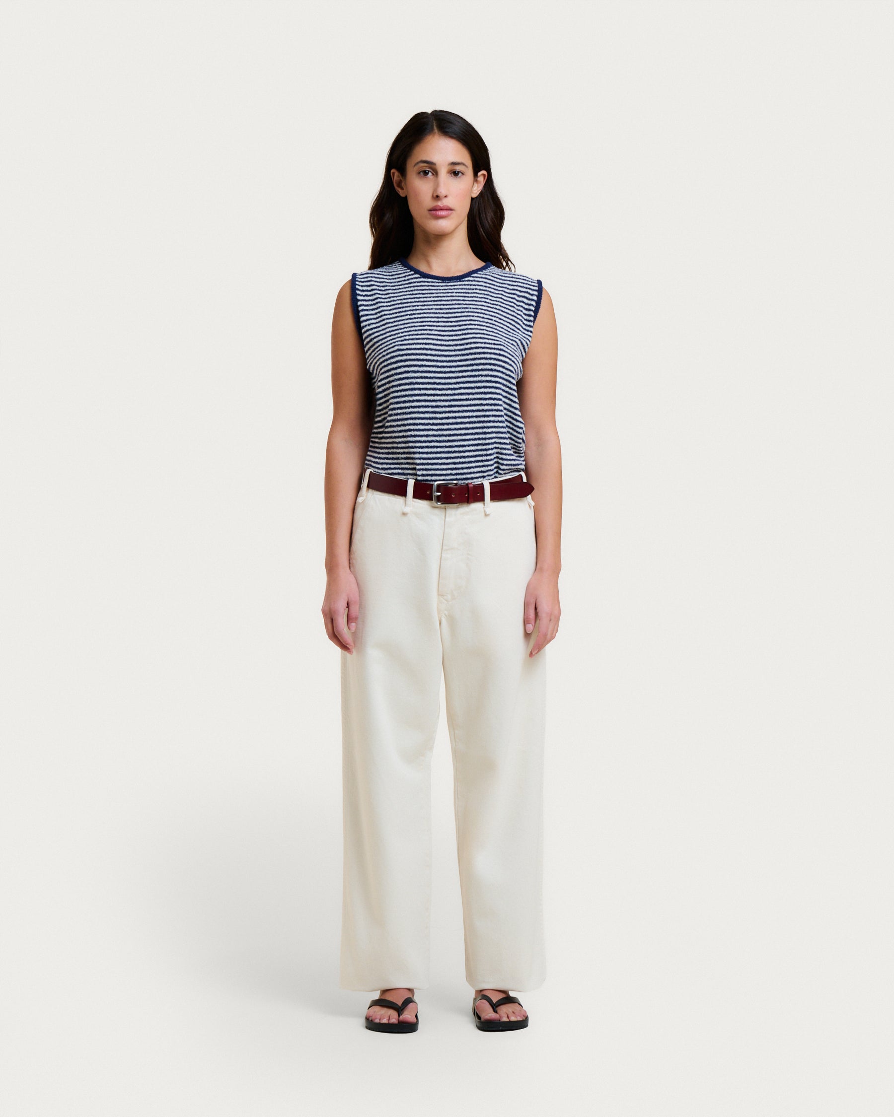 PANTALON HEMMING TWILL ECRU