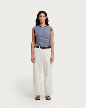 PANTALON HEMMING TWILL ECRU