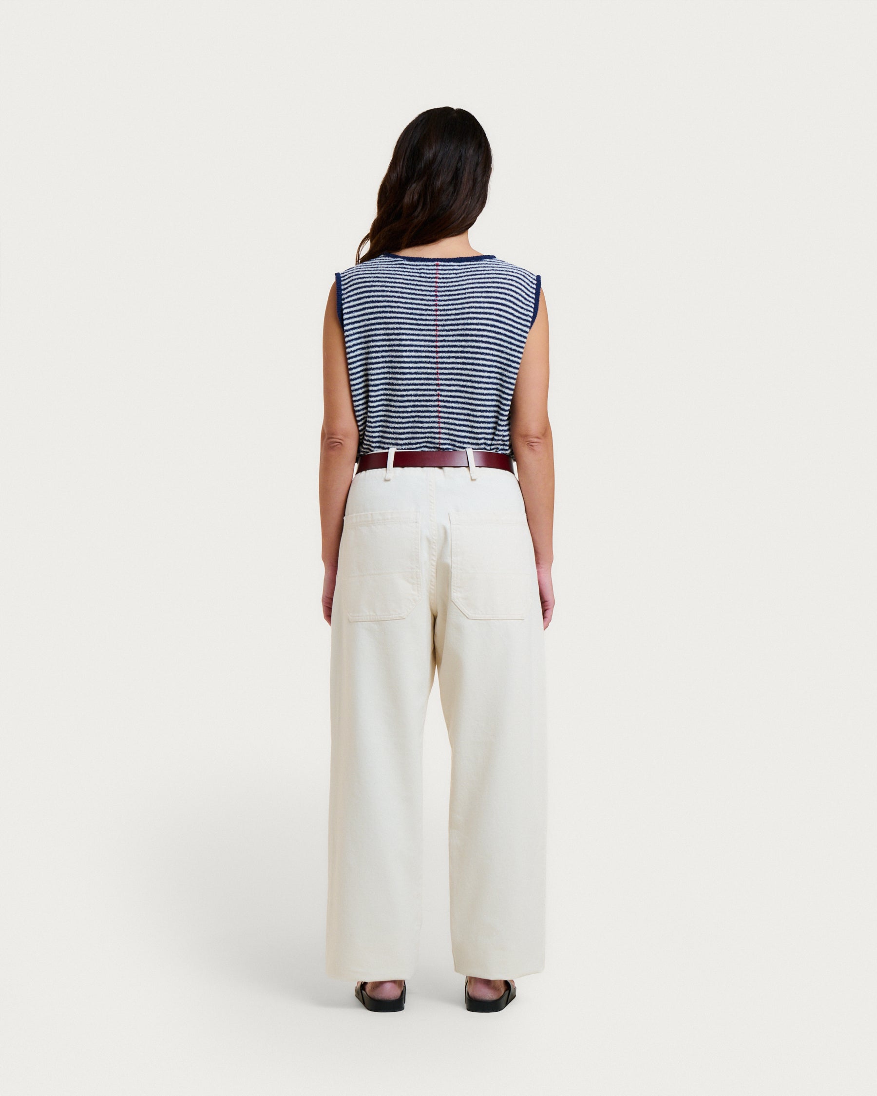 PANTALON HEMMING TWILL ECRU