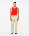 HEMMING RIPPLE IVORY PANTS