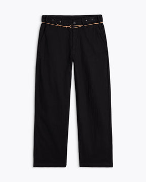 HEMMING RIPPLE BLACK PANTS