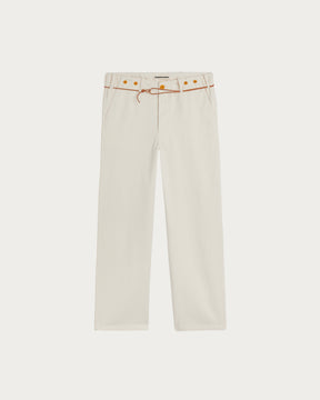 PANTALON HEMMING TWILL ECRU