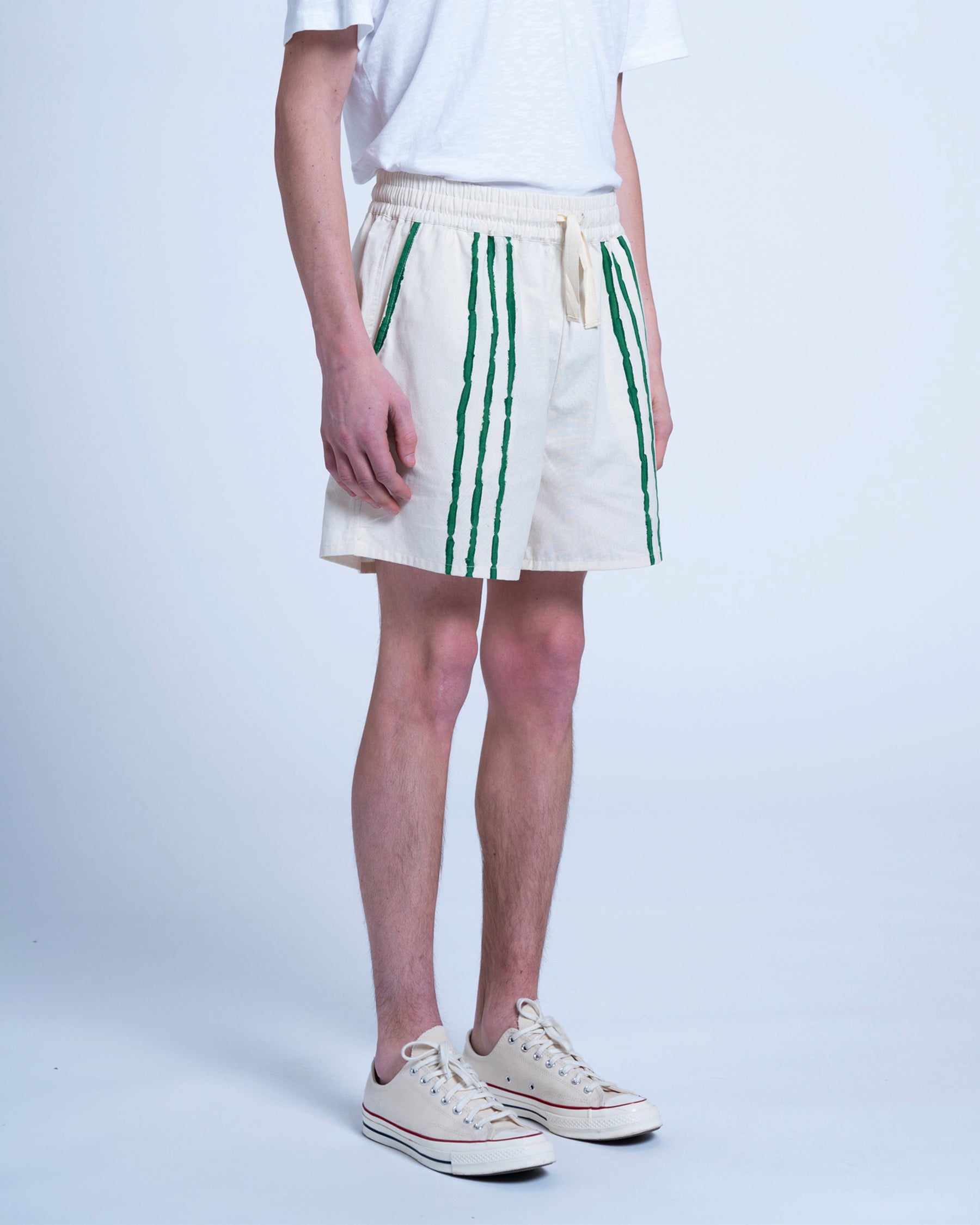 SHORT PARISTO GREEN STRIPES