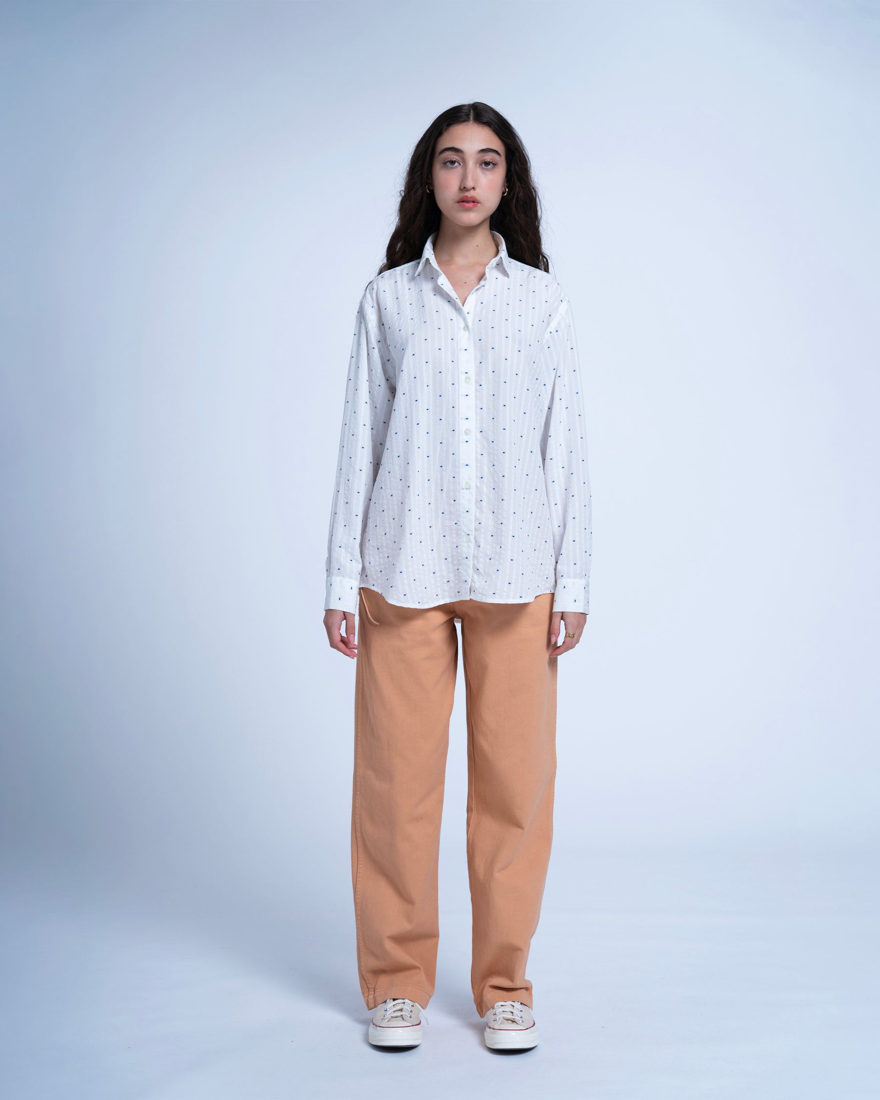 BOYFRIEND CUT CREAM / TENCEL SHIRT