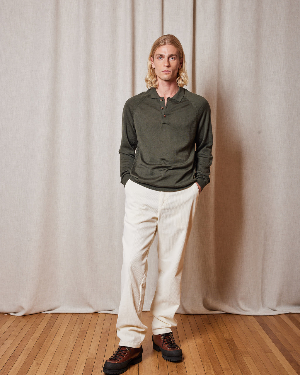 POLO IBISKUS MERINO KHAKI