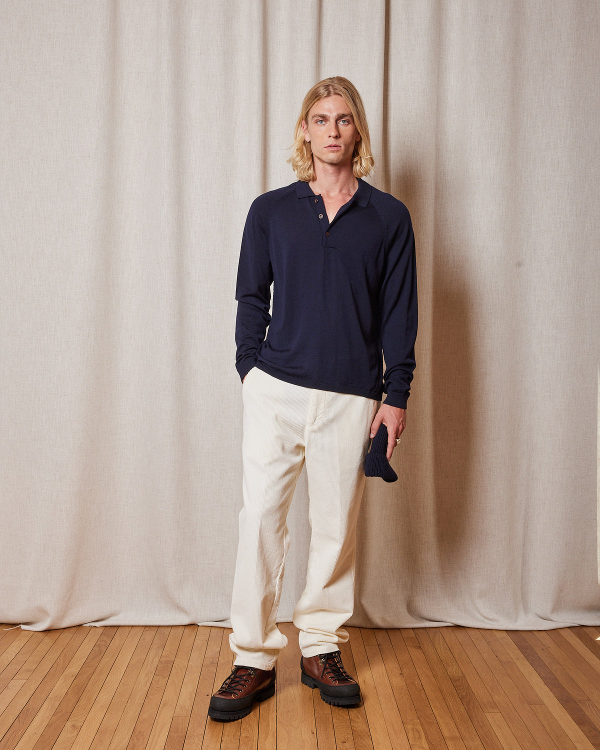 POLO IBISKUS MERINO NAVY